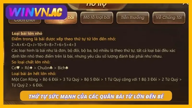 Các quân từ lớn đến bé đều mang mỗi sức mạnh riêng mà anh em cần nắm được